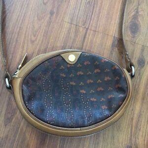 Escada Small leather, Crossbody bag, vintage oval